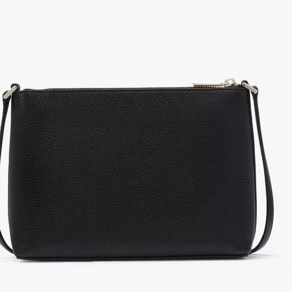 Kate Spade Leila Black Pebbled Leather Crossbody Purse KG464 $329 Retail